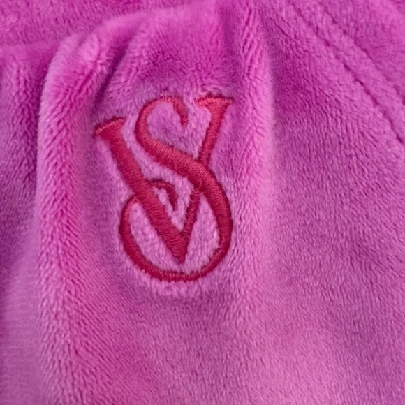 Victoria’s Secret On Pointe Pink Velour High Rise Drawstring Joggers Size Medium - Picture 5 of 14